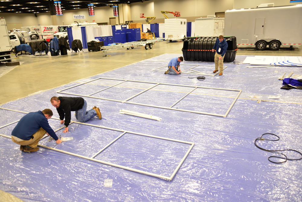 A lot of hard work and planning goes into layout and equipment placement to optimize booth size and location.