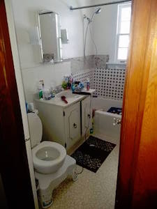 The upstairs bathroom before the remodel.