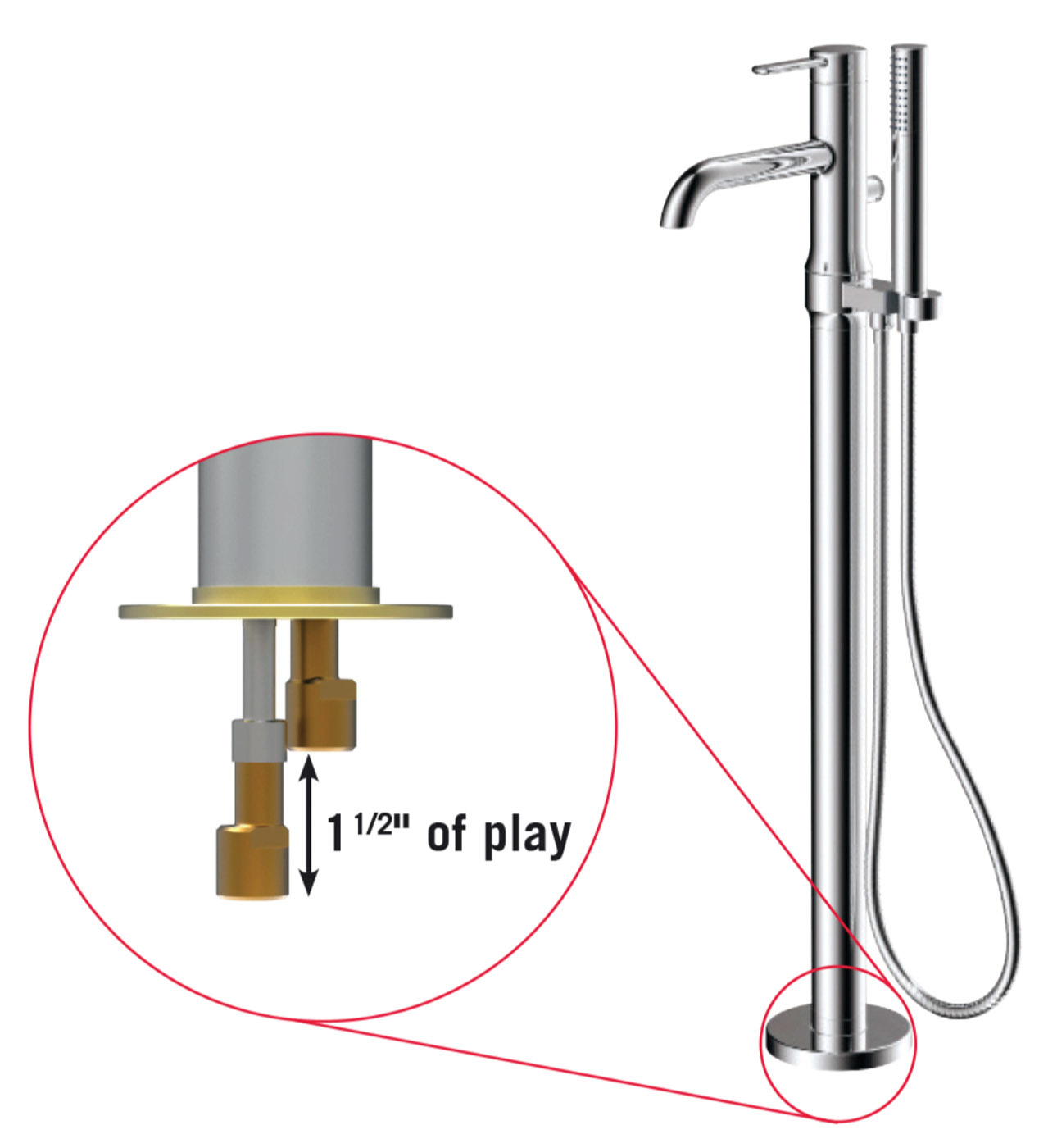 Ad waters alt circo floor mount tub filler