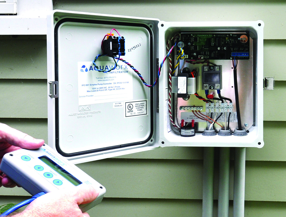 Aquaworx by infiltrator intelligent pump control panel