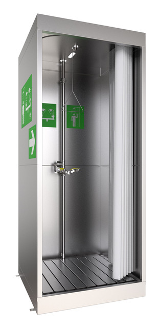 Bradley enclosed safety shower stainless steel