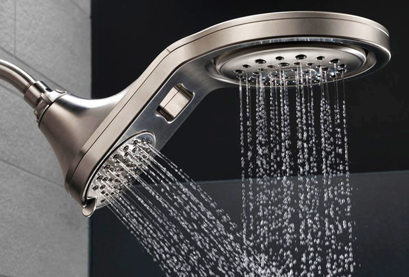 Faucets - Delta Faucet HydroRain Two-in-One Shower Head