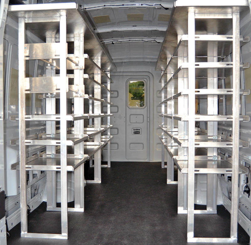 Dodge ProMaster van  shelving from Hackney