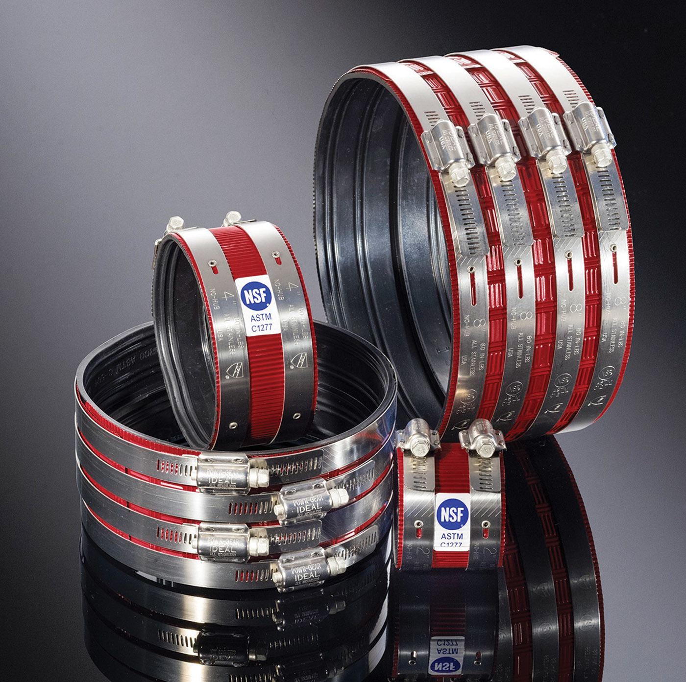 Ideal Clamp Products Pow’r-Gear no-hub couplings