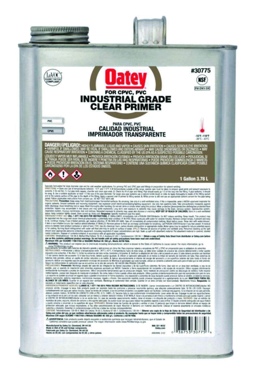 Oatey industrial grade clear primer