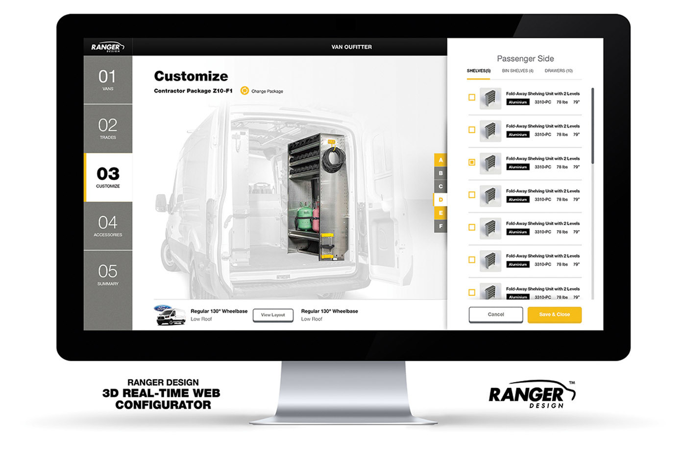 Ranger Design 3-D configurator tool for Ford vans