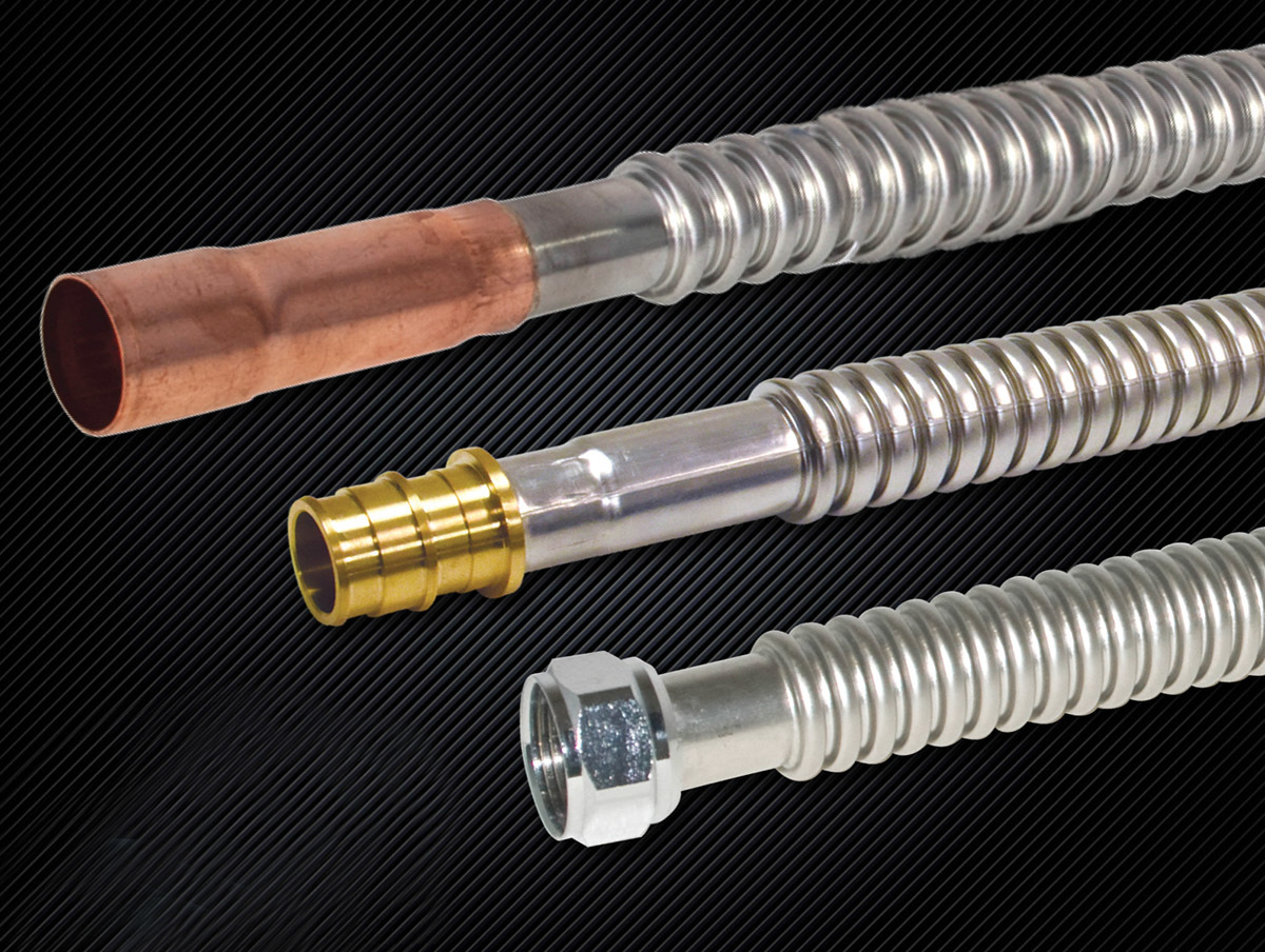 Supply smart plumbwell stainless steel corrugated water heater connectors