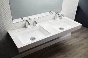 Bradley corp verge soap dispenser and faucet sets