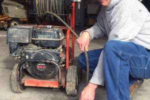 Technician David Tiptonfrazier Plumbing Heating Cooling With General Pipe J 3000 Cart Water Jetter