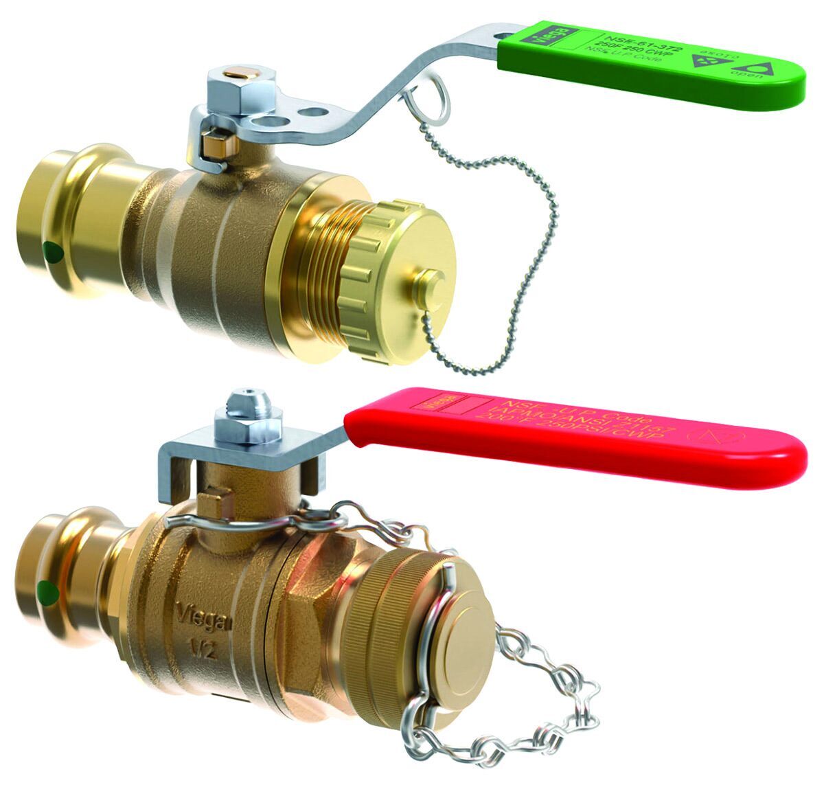 Viega hose cap press ball valves