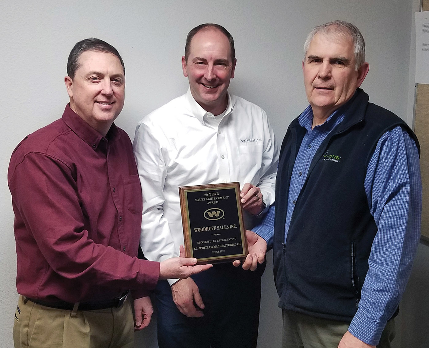 J.C. Whitlam Mfg. Co. service award announced